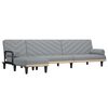 vidaXL Schlafsofa in L-Form Hellgrau 260x140x70 cm Stoff
