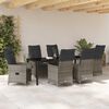vidaXL Garten Essgruppe mit Kissen 7 pcs Grau Poly-Rattan