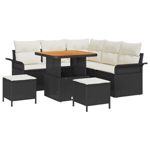 vidaXL Garten-Sofa-Set 8 pcs Schwarz Poly-Rattan