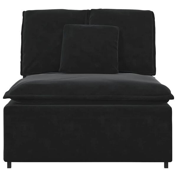 vidaXL Modulares Sofa Mittelmodul mit Kissen Schwarz 100 cm