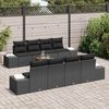 vidaXL Gartensofa-set mit Speicher 9 pcs Schwarz Poly-Rattan
