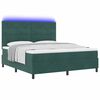 vidaXL LED Boxspringbett mit Matratze Dunkelgr&uuml;n 180 x 200 cm Stoff