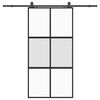 vidaXL Schiebet&uuml;r mit Beschlag Schwarz 102,5x205 cm Hartglas