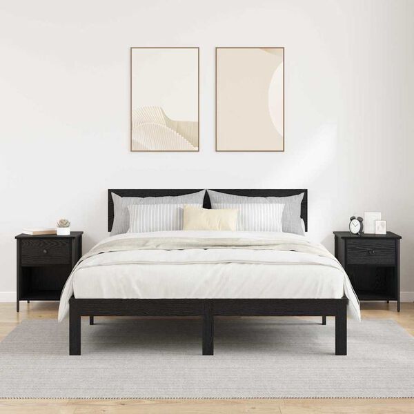 vidaXL Nachttisch 2 pcs Schwarz Eichen-Optik 40 x 42 x 50 cm