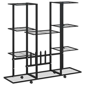 vidaXL Blumenst&auml;nder mit Rollen 94,5x24,5x91,5 cm Schwarz Eisen
