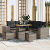 vidaXL Gartensofa-set mit Kissen 8 pcs Grau Poly-Rattan