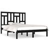 vidaXL Massivholzbett Schwarz Kiefer 200x200 cm