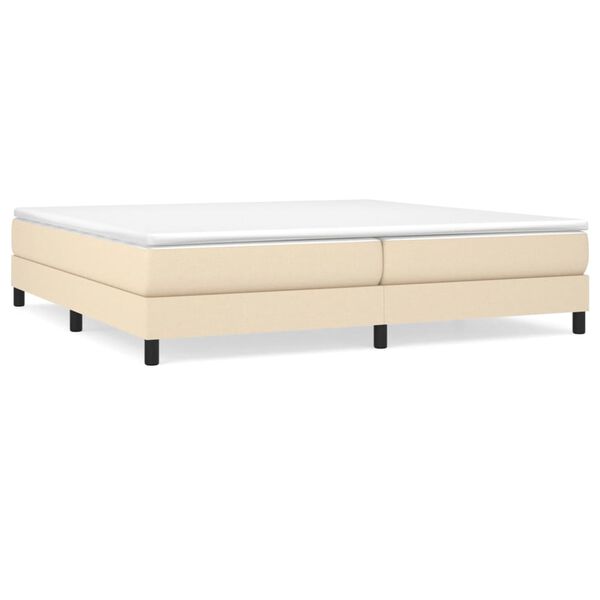 vidaXL Boxspringbett mit Matratze Creme 200x200 cm Stoff
