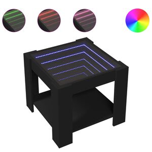 vidaXL LED-Couchtisch Schwarz 53x53x45 cm Holzwerkstoff
