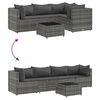 vidaXL 5-tlg. Garten-Lounge-Set mit Kissen Grau Poly Rattan