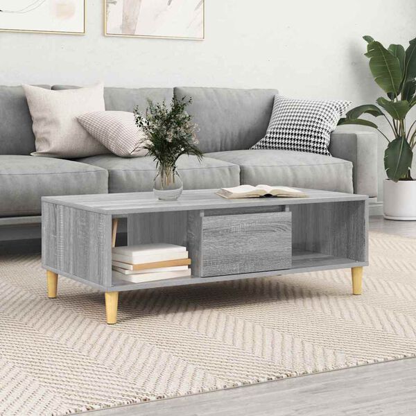 vidaXL Couchtisch Graues Sonoma 103,5 x 60 x 35 cm Holzwerkstoff