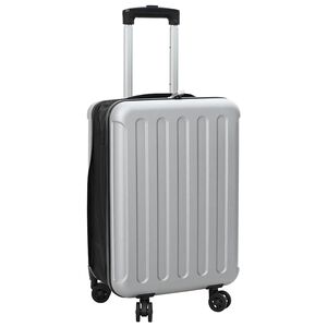vidaXL Koffer mit Schloss Silber 34 x 23 x 55,5 cm ABS Kunststoff
