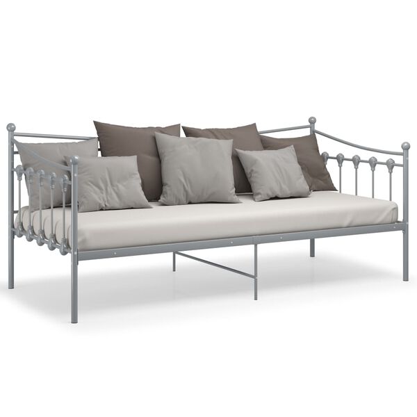 vidaXL Schlafsofa Bettgestell Grau Metall 90x200 cm