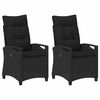 vidaXL Gartenstuhl 2 Stk. Schwarz Stahl und Polyester