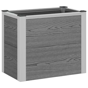 vidaXL Hochbeet Grau 50 x 30 x 42 cm WPC und Aluminium