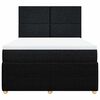 vidaXL Boxspringbett mit Matratze Schwarz 160x200 cm Stoff