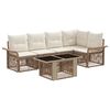 vidaXL Gartensofa-set 6 stk. Beige und Cremewei&szlig; Poly-Rattan