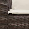 vidaXL Gartensofa 5-Sitzer mit Kissen Braun Poly Rattan