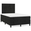 vidaXL Boxspringbett mit Matratze & LED Schwarz 120x190 cm Samt