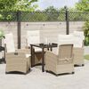 vidaXL Garten Essgruppe mit Kissen 5 pcs Beige Poly-Rattan