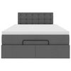 vidaXL Ottoman-Bett mit Matratze Dunkelgrau 120x190 cm Stoff