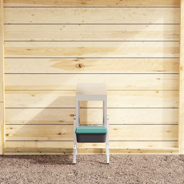 vidaXL Hühner-Nistkasten 2 Fächer mit Beinen Verzinkter Stahl