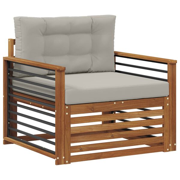 vidaXL Outdoor-Sofagarnitur Massives Akazienholz und Polyester Natur