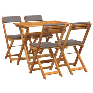 vidaXL Bistrogarnitur mit Kissen 5 pcs &Ouml;l-Natur Massivholz Akazie