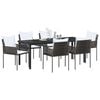 vidaXL Garten Essgruppe 7 pcs Braun und Schwarz PE-Rattan