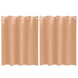 vidaXL Verdunkelungs-Vorh&auml;nge mit Ringen 2 pcs Hellbraun 140 x 140 cm