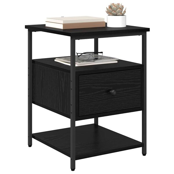 vidaXL Nachttisch Schwarz Eichen-Optik 40 x 42 x 56 cm Holzwerkstoff