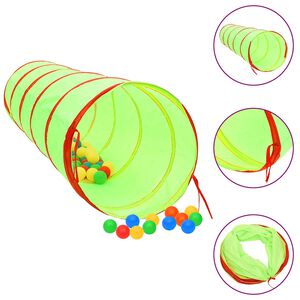 vidaXL Spieltunnel mit 250 B&auml;llen Gr&uuml;n 175 cm Polyester