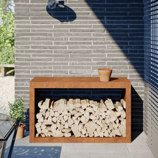 vidaXL Brennholzregal 100x40x60 cm Wetterfester Stahl