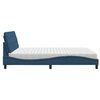 vidaXL Bett mit Matratze Blau 180x200 cm Stoff