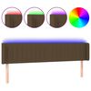 vidaXL LED Kopfteil Dunkelbraun 163x16x78/88 cm Stoff