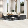 vidaXL Garten-Sofa-Set mit Kissen 13 pcs Schwarz Poly Rattan