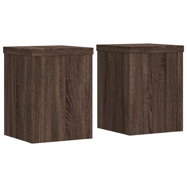 vidaXL Pflanzenst&auml;nder 2 Stk. Braun Eiche 15x15x20 cm Holzwerkstoff