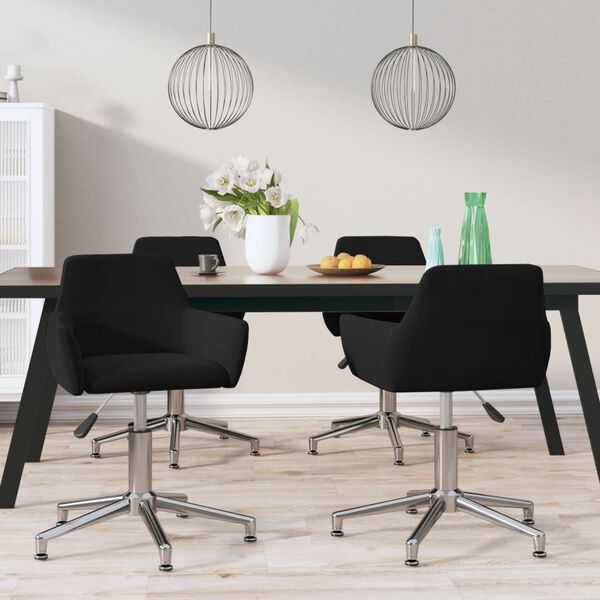 vidaXL Esszimmerst&uuml;hle 4 Stk. Drehbar Schwarz Samt