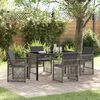 vidaXL Garten Essgruppe 5 pcs Grau Poly-Rattan