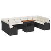vidaXL Garten-Sofa-Set 11 Stk. Schwarz und Creme