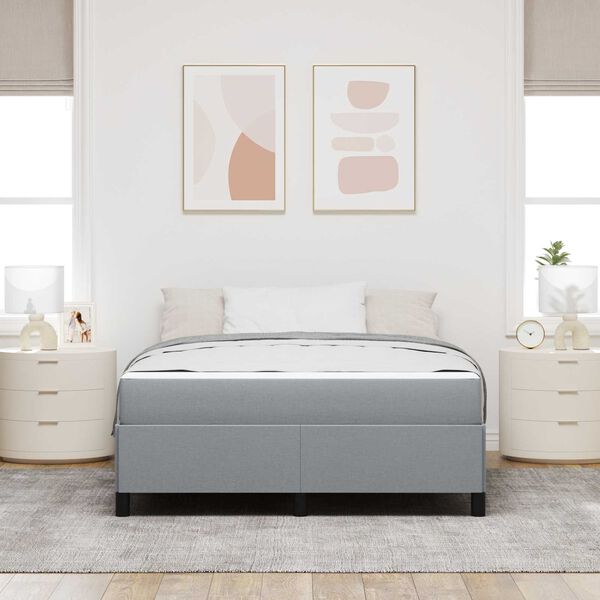 vidaXL Boxspringbett Hellgrau 140 x 200 cm Stoff