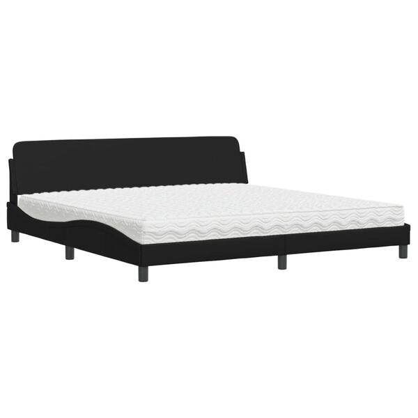 vidaXL Bett mit Matratze "Dover" Schwarz 200x200 cm Kunstleder