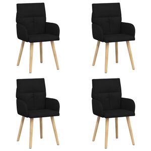 vidaXL Esszimmerst&uuml;hle 4 pcs Stoff Schwarz 60 x 56 x 96 cm