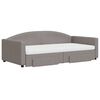 vidaXL Tagesbett Ausziehbar mit Schubladen Taupe 100x200 cm Stoff