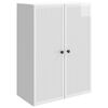 vidaXL Wandschrank Hochglanz Wei&szlig; 66 x 34,5 x 90 cm Holzwerkstoff
