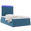 vidaXL Bett mit Stauraum und LED mit Matratze Blau 120 x 190 cm Samt