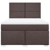 vidaXL Boxspringbett mit Matratze Dunkelbraun 140x190 cm Stoff