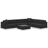 vidaXL 7-tlg. Garten-Lounge-Set Schwarz mit Auflagen Poly Rattan