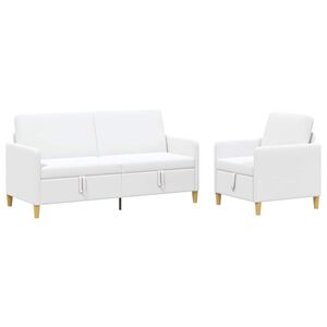 vidaXL Sofa Set mit Stauraum 2 pcs Wei&szlig; Polyester