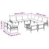 vidaXL Garten-Sofa-Set 12 pcs Anthrazit Stahl